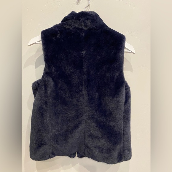J. Crew Mercantile Navy Blue Faux Fur Zip Up Vest Small - Picture 10 of 16